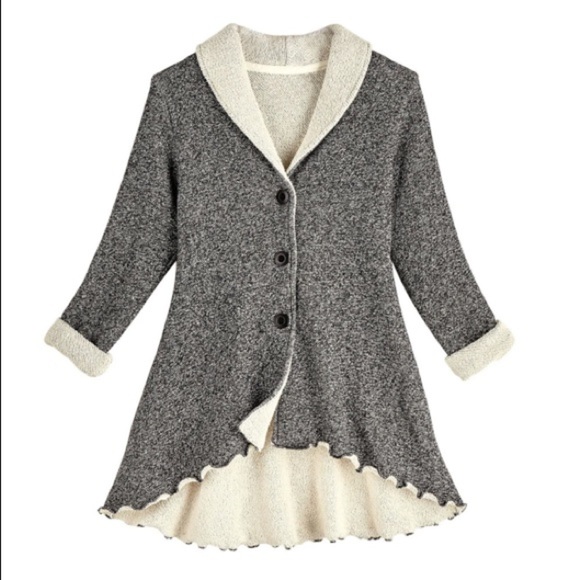 Goddess Gear Shawl Collar Emma Terry Cloth Jacket charcoal women’s large - Picture 1 of 12